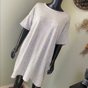 Boohoo Heather Gray Glittery Sparkly T shirt Dress